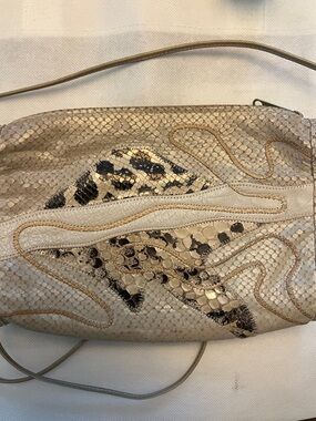 Carlos Falchi Snake-Embossed Crossbody Bag